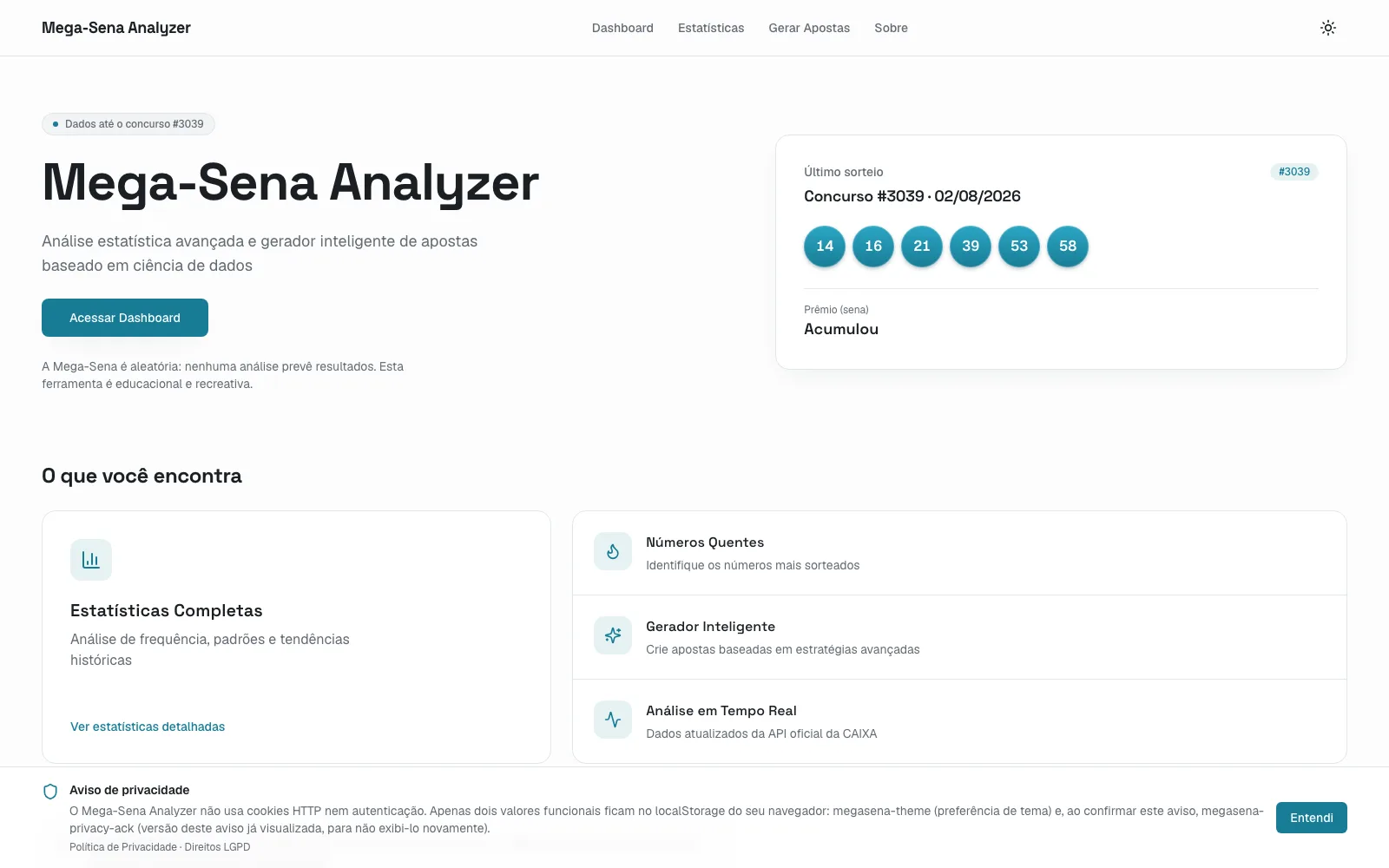 Abstract data project visual used for Mega-Sena Analyzer.
