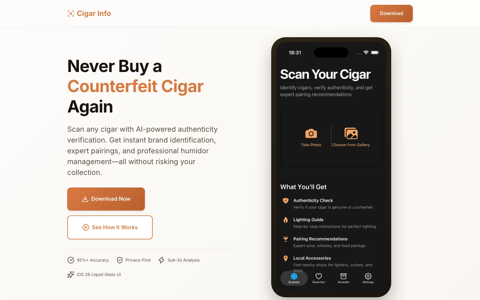 CigarInfo AI project preview from the public studio portfolio.