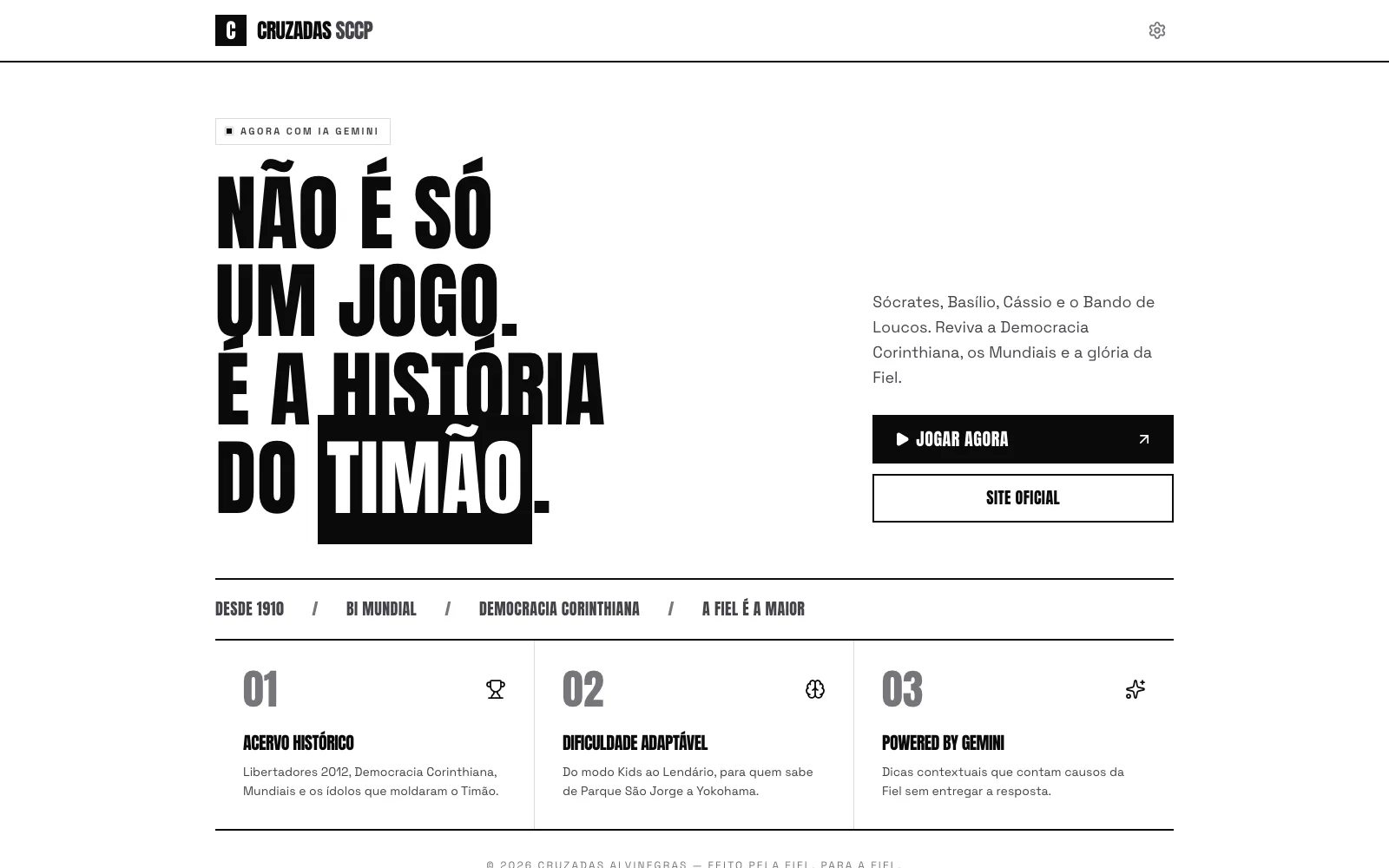 Cruzadas Alvinegras project preview from the public studio portfolio.